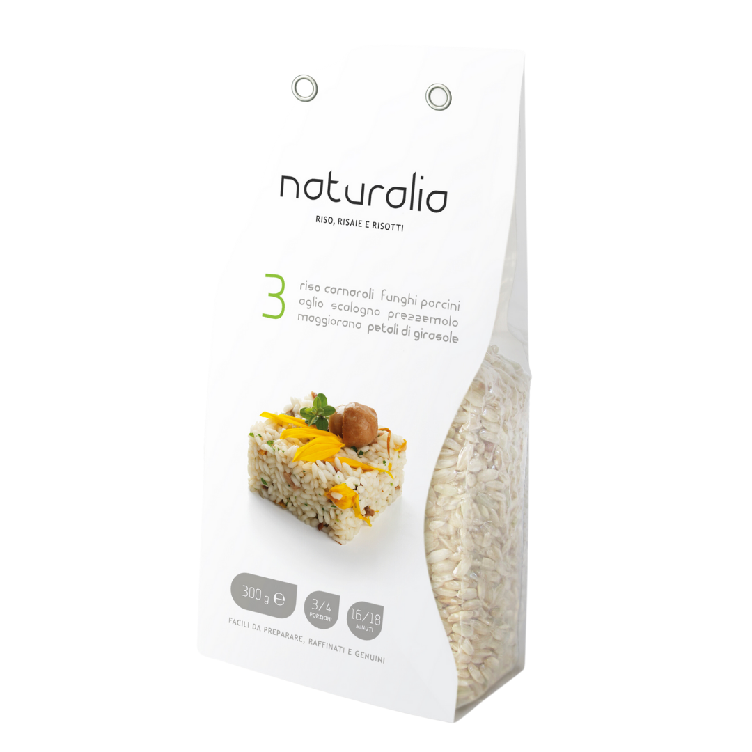 Risotto Ai Funghi Porcini Con Riso Carnaroli Vercellese Gr.250 - Pronto In Busta - Naturalia