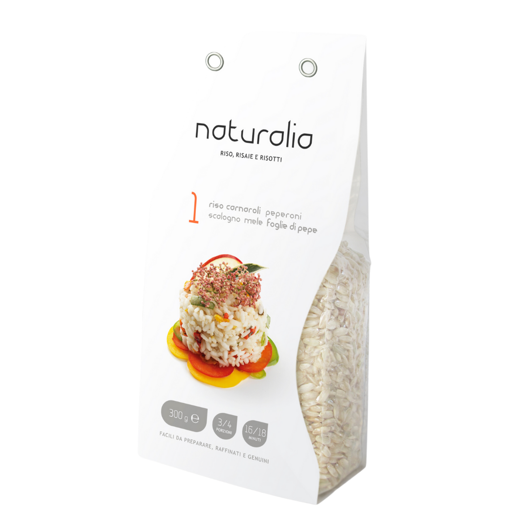 Risotto Ai Peperoni Con Riso Carnaroli Vercellese Pronto In Busta Gr.250 - Pronto In 16 Minuti - Naturalia