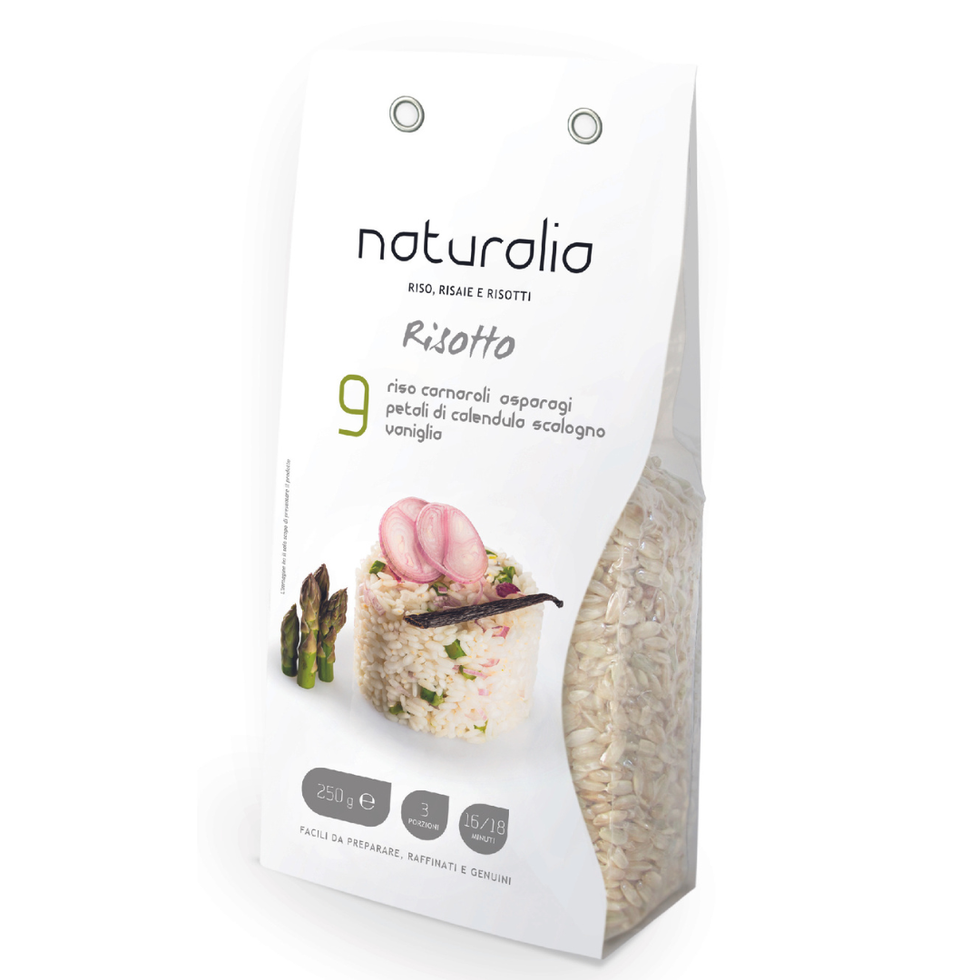 Risotto Agli Asparagi con Riso Carnaroli Vercellese Pronto In Busta Gr.250 - Naturalia