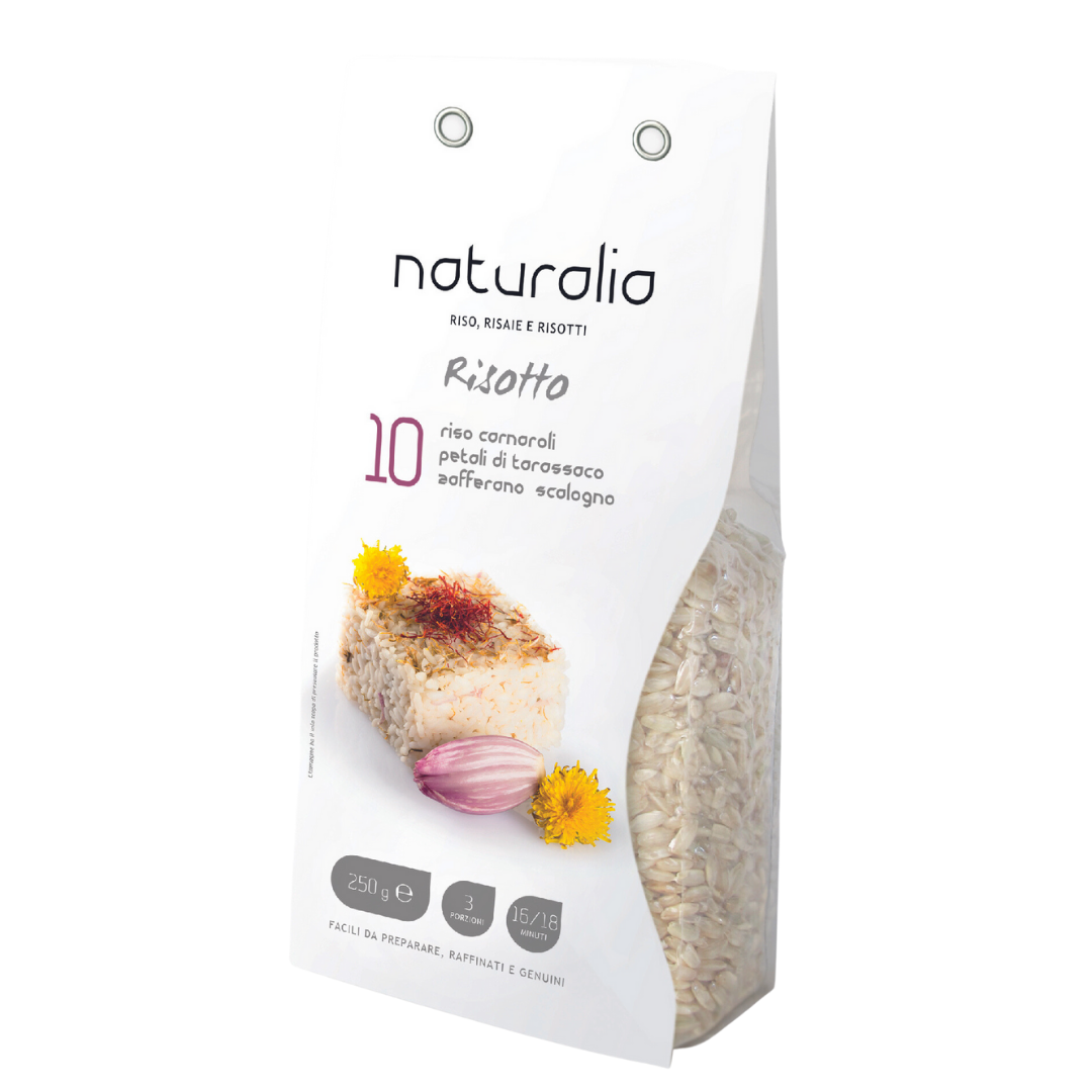 Risotto Allo Zafferano con Riso Carnaroli Vercellese Pronto In Busta Gr 250 - Pronto In 16 Minuti - Naturalia