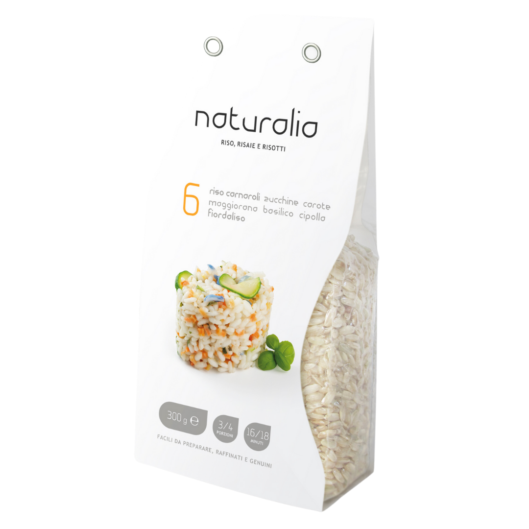 Risotto Alle Zucchine e Carote con Riso Carnaroli Vercellese Pronto In Busta Gr250 - Naturalia