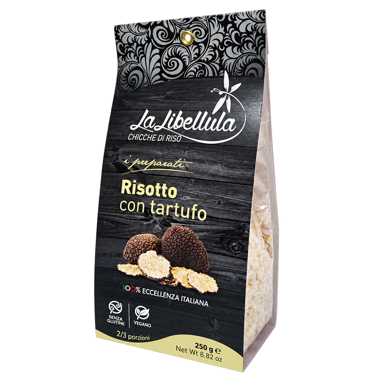 Confezione di risotto al tartufo La Libellula da 250 g con riso Carnaroli Classico