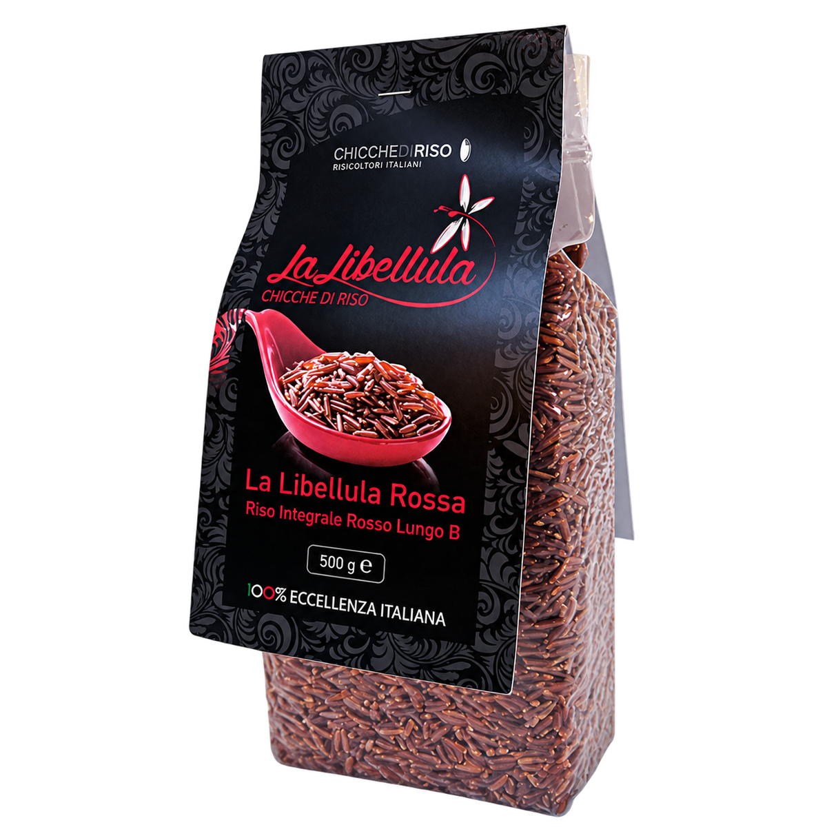 Confezione da 500 g di riso rosso integrale La Libellula Rossa